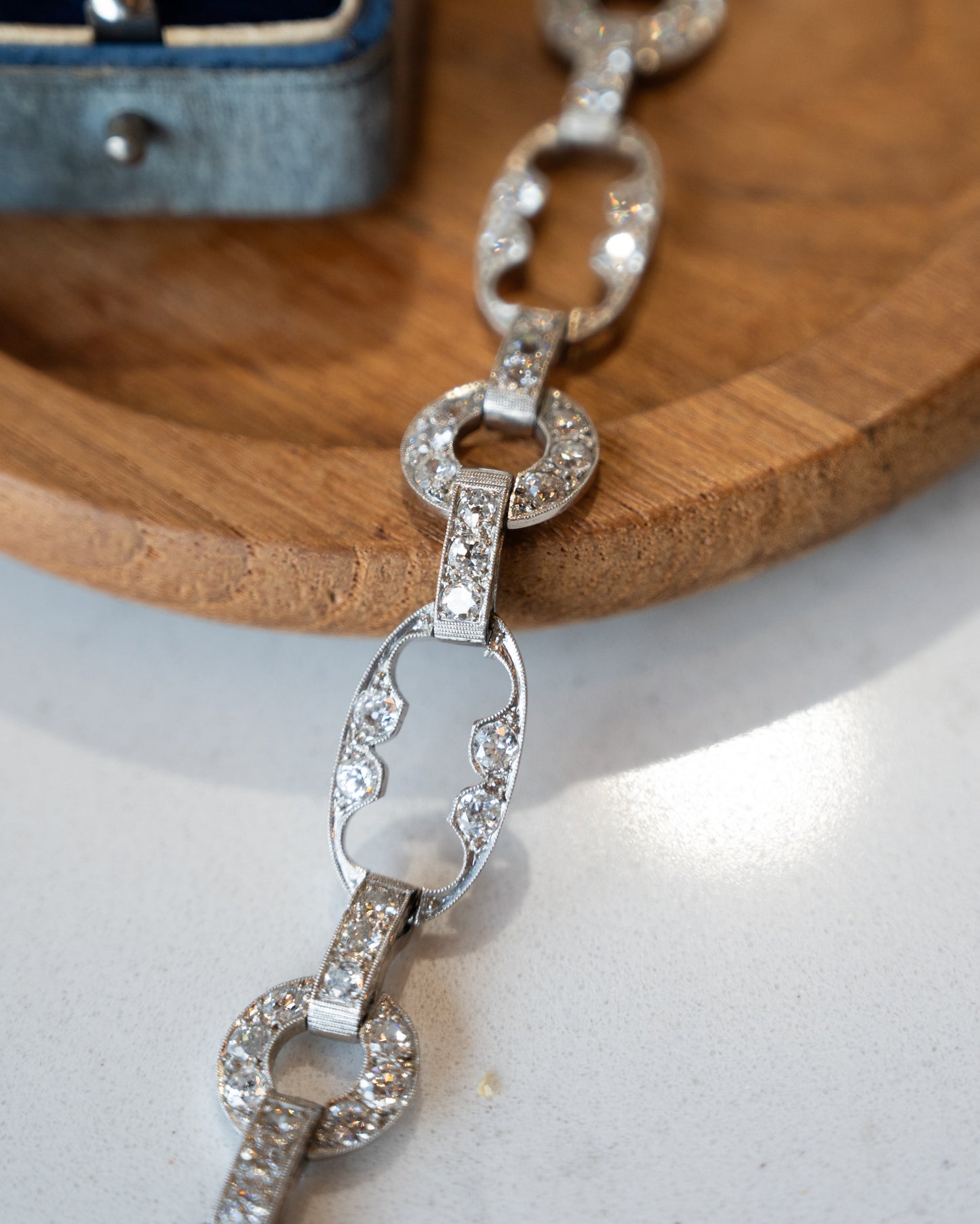 5.55 Antique Art Deco Diamond Bracelet Platinum