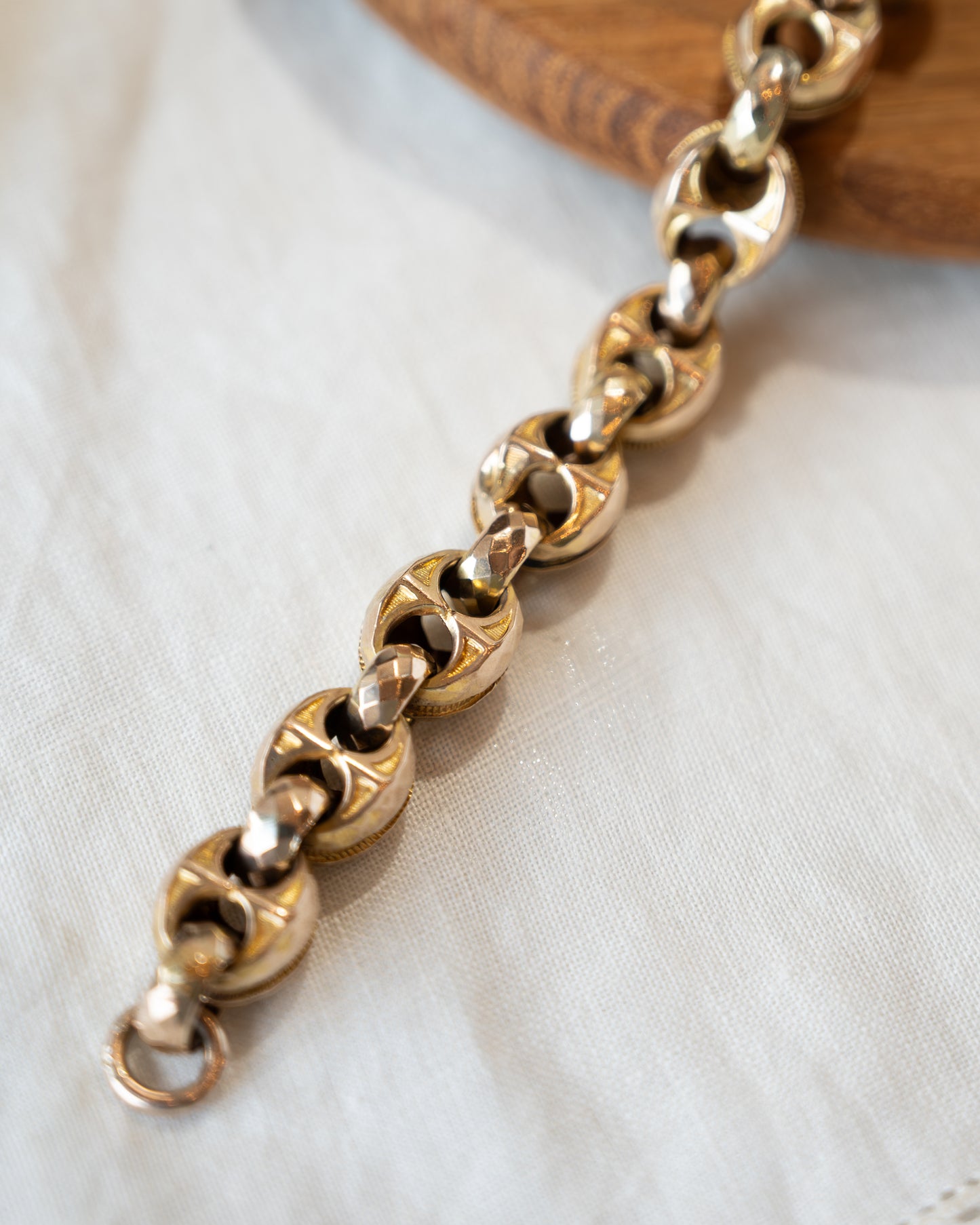 Antique Victorian Mariner Link Bracelet 10k Gold