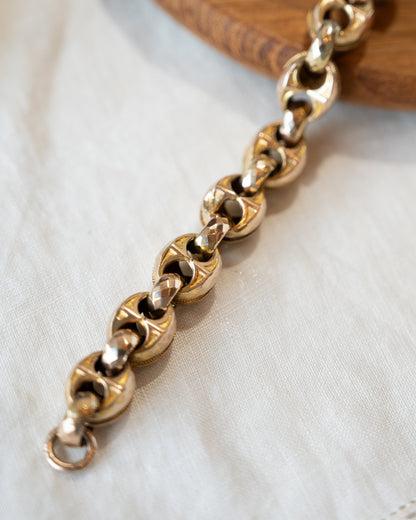 Antique Victorian Mariner Link Bracelet 10k Gold