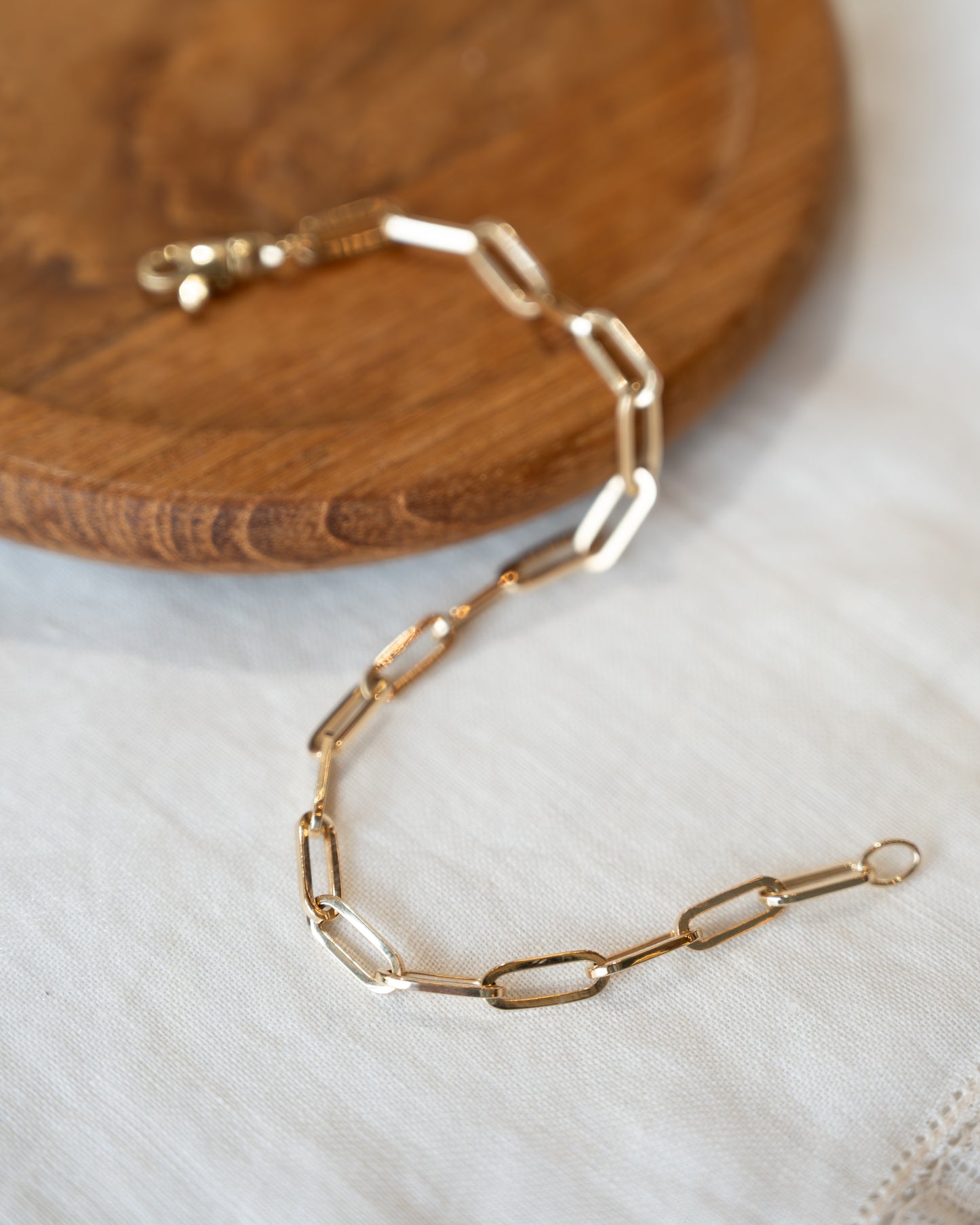 Paperclip Chain Bracelet 14k Yellow Gold