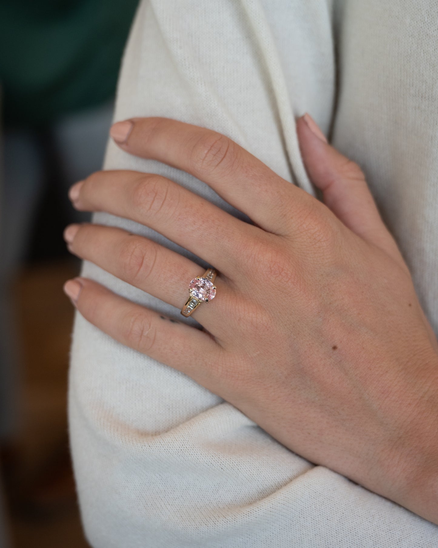 2.34 Padparadscha Sapphire Engagement Ring 14k