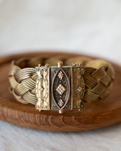 Antique Victorian Gold Mesh Bracelet 14k