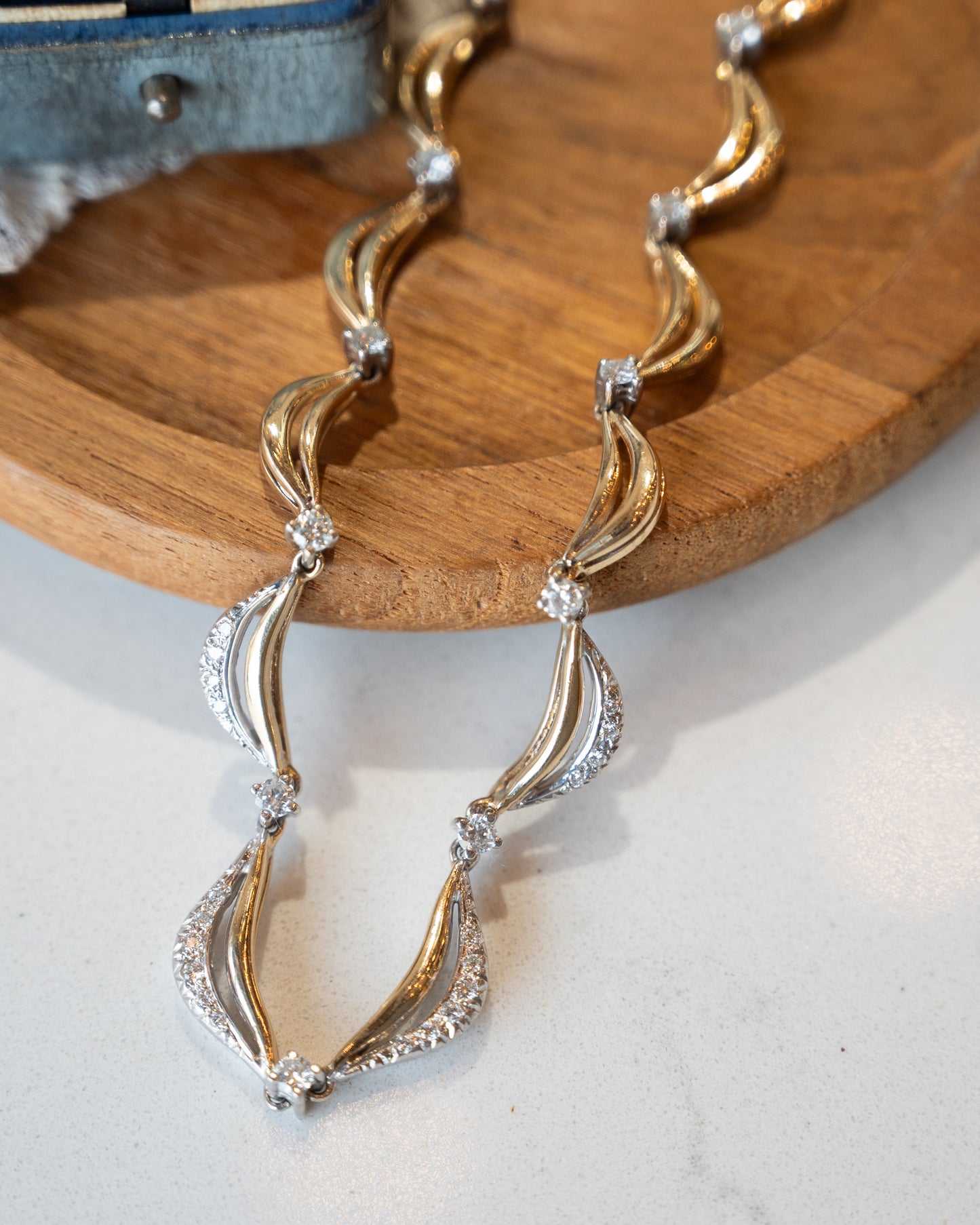 1.78 Diamond Collar Necklace 14k Two-Tone Gold