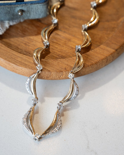 1.78 Diamond Collar Necklace 14k Two-Tone Gold
