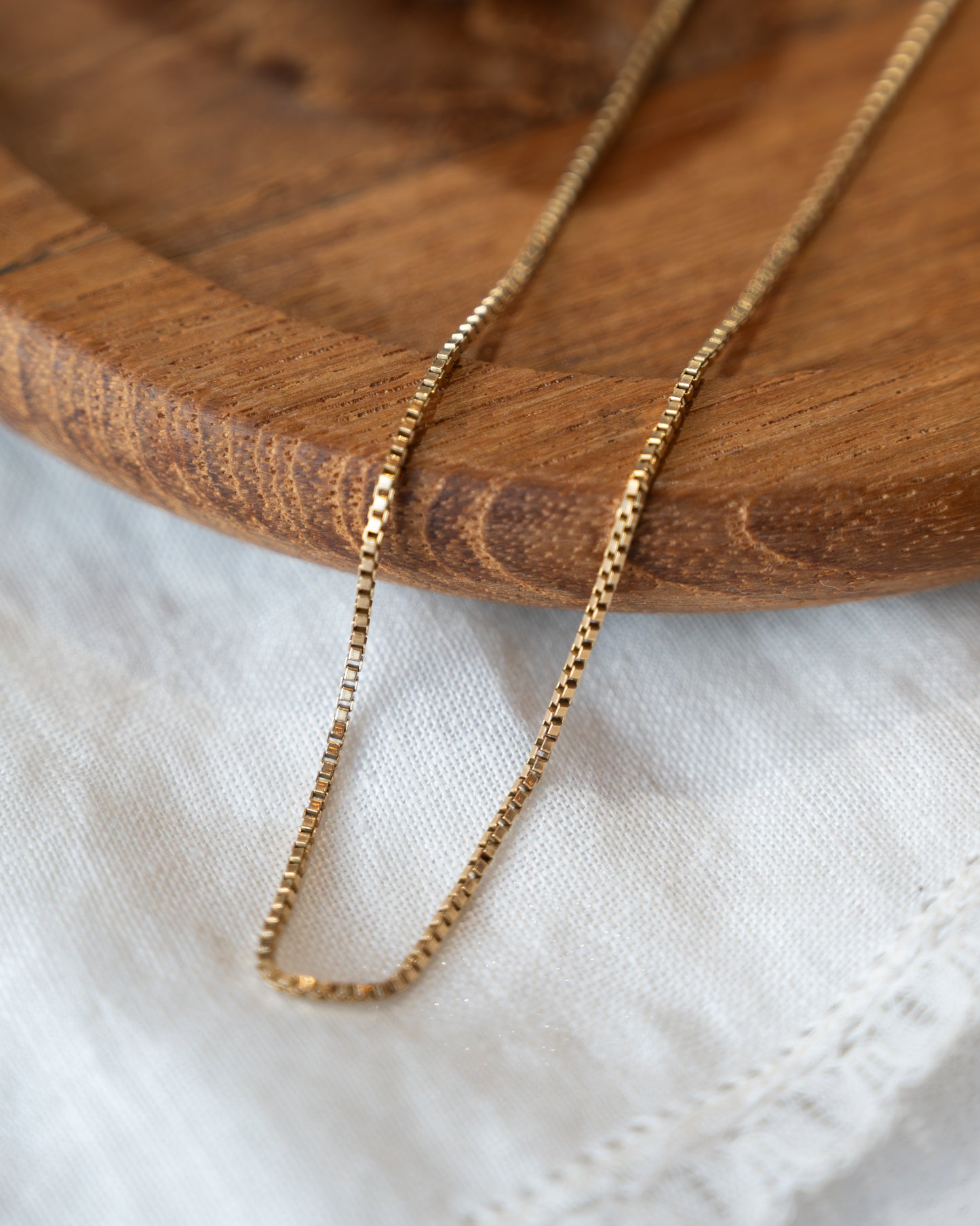 21" Box Chain Necklace 14k Yellow Gold