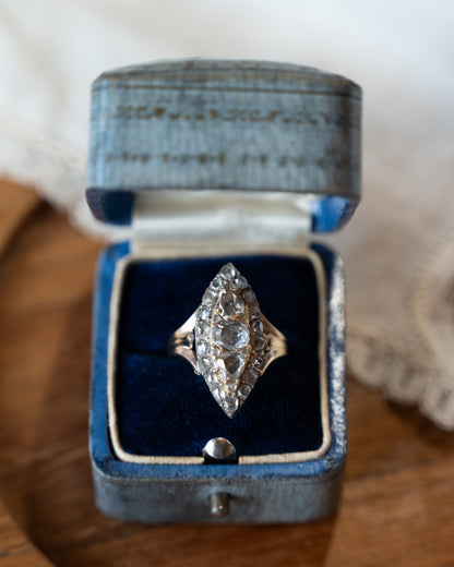 1.15 Victorian Grey Diamond Navette Ring 10k