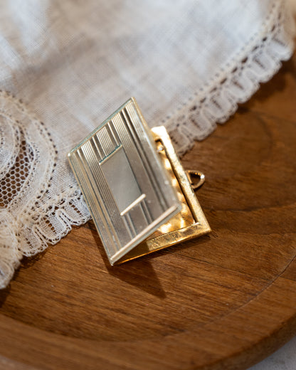 Vintage Mid-Century Book Locket Pendant 14k Yellow Gold