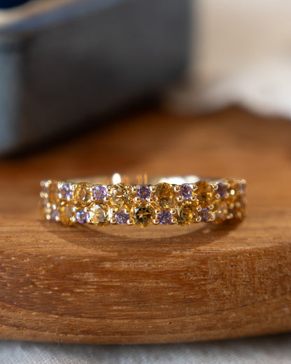 1.25 Citrine & Amethyst Stacking Ring 14k Yellow Gold