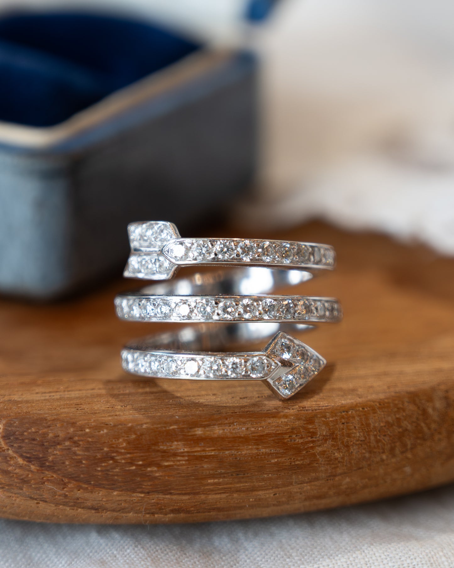 1.80 Lorenz Baumer Diamond Arrow Ring 18k White Gold