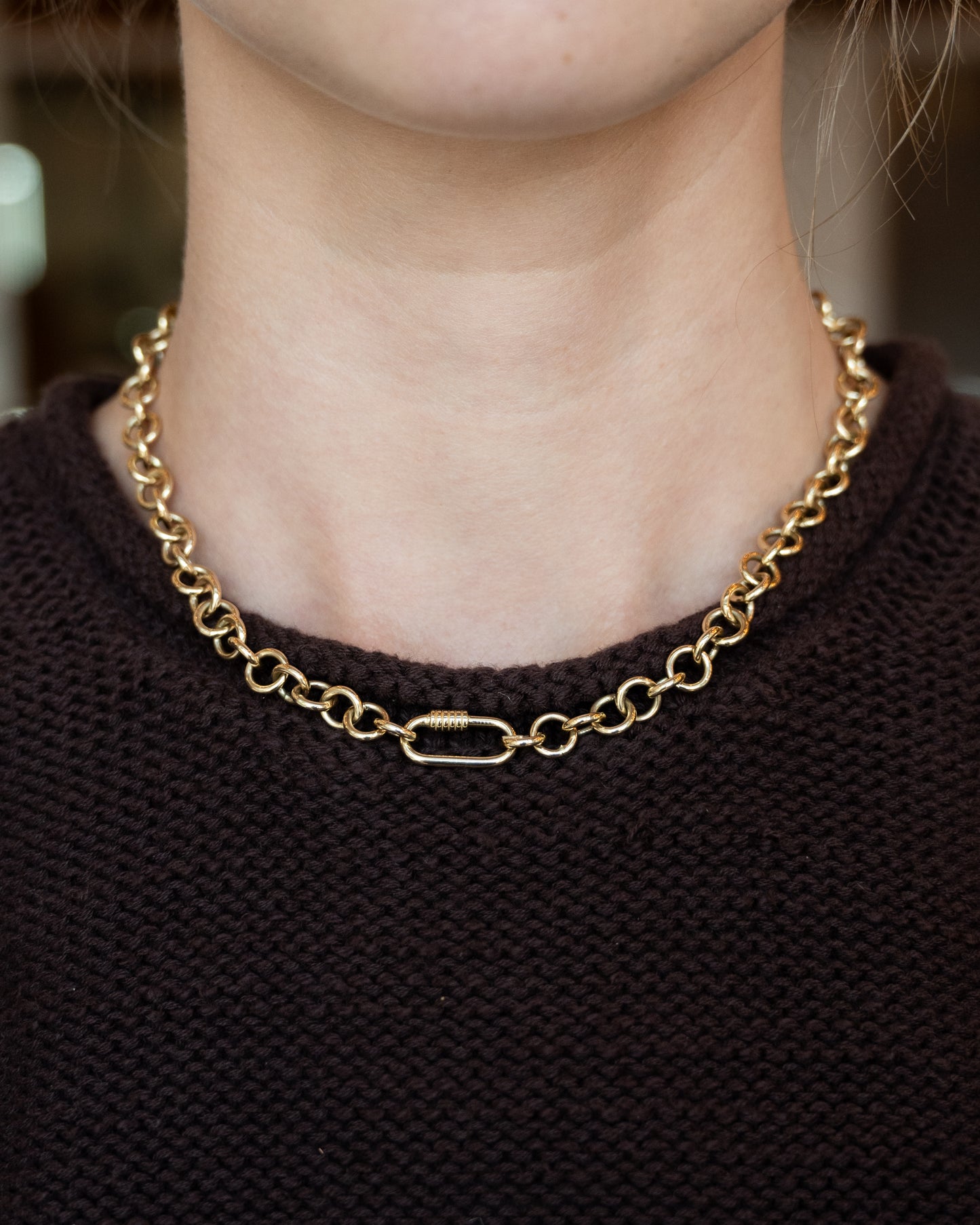 Ralph Lauren Rolo Link Necklace 14k Yellow Gold