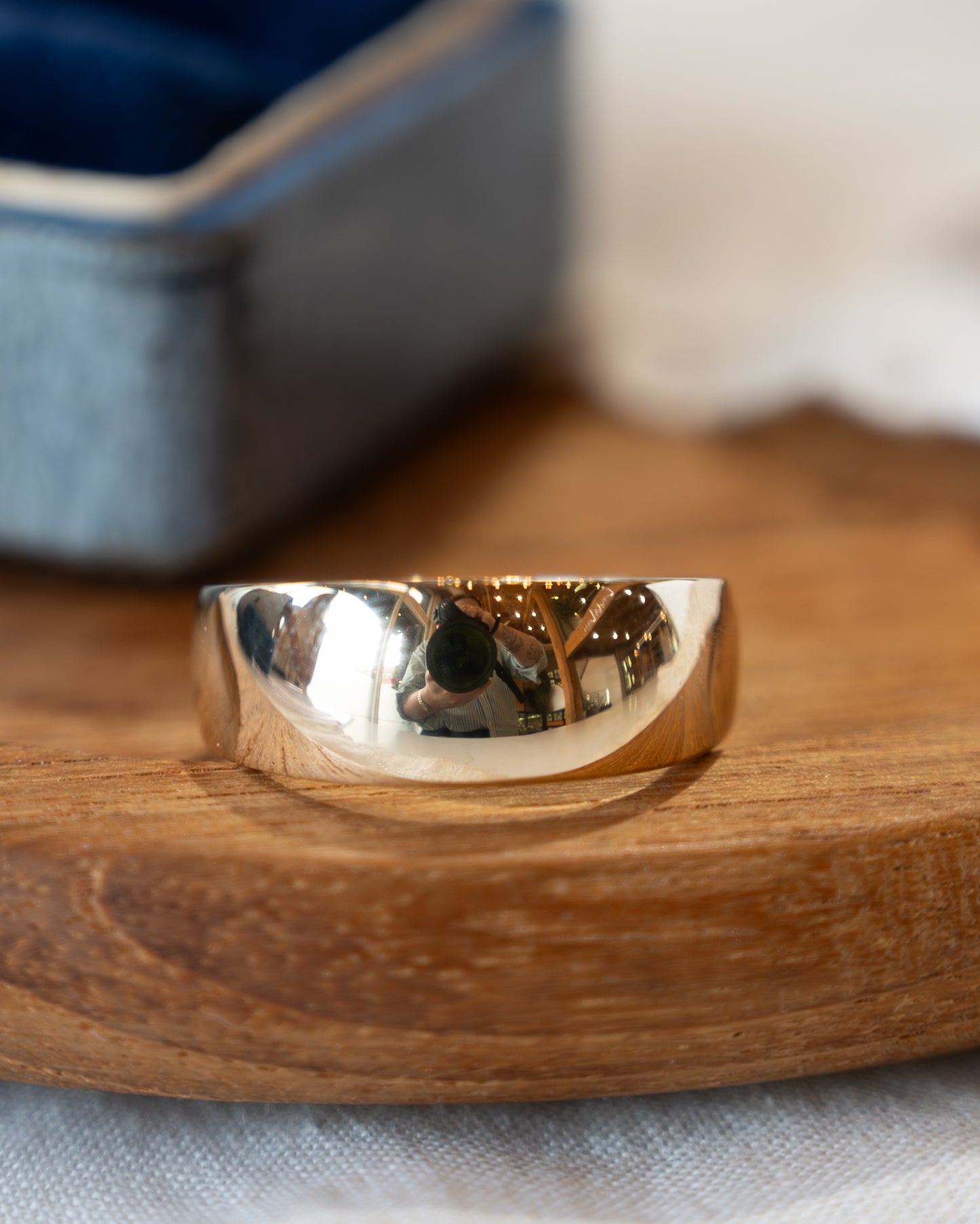 Tapered European Edge Band 14k Yellow Gold