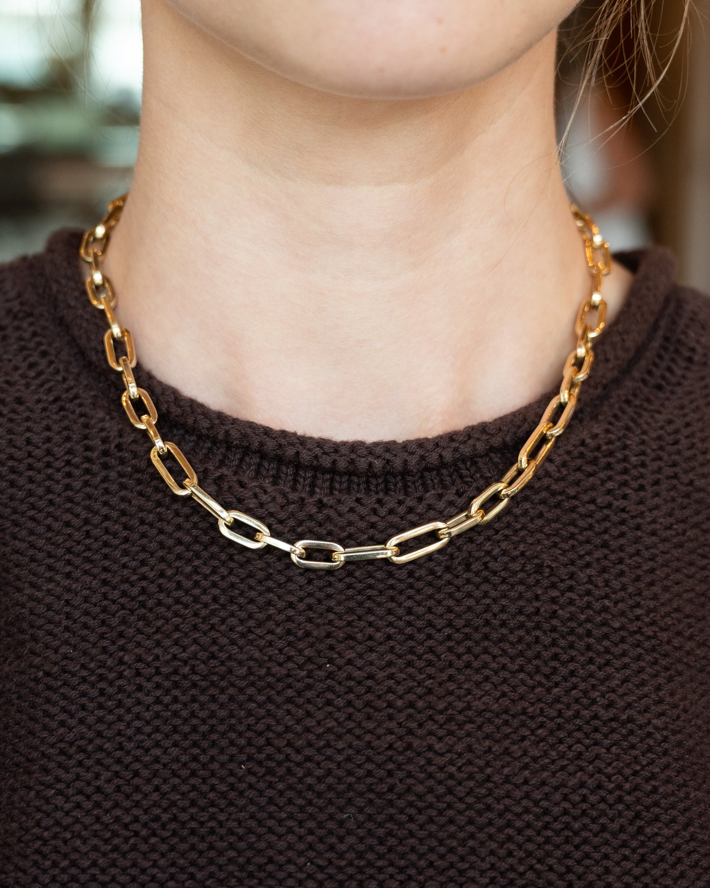 18" Paperclip Chain Necklace 14k Yellow Gold