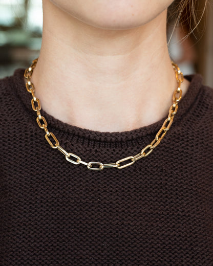 18" Paperclip Chain Necklace 14k Yellow Gold