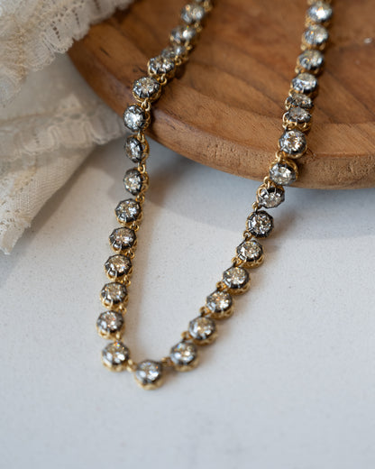 12.58 Old European Diamond Tennis Necklace 18k