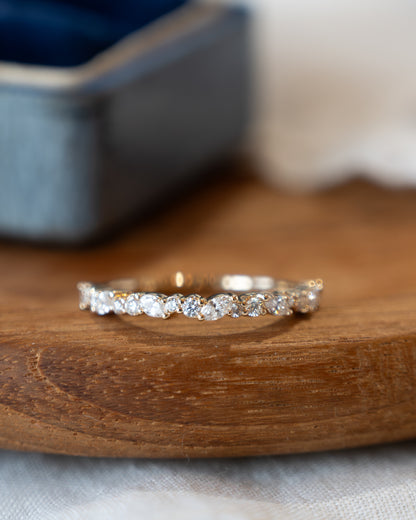 .30 Diamond Cluster Stacking Band 14k White Gold