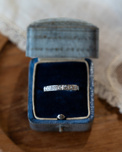 .57 Art Deco Diamond Eternity Band 14k White Gold