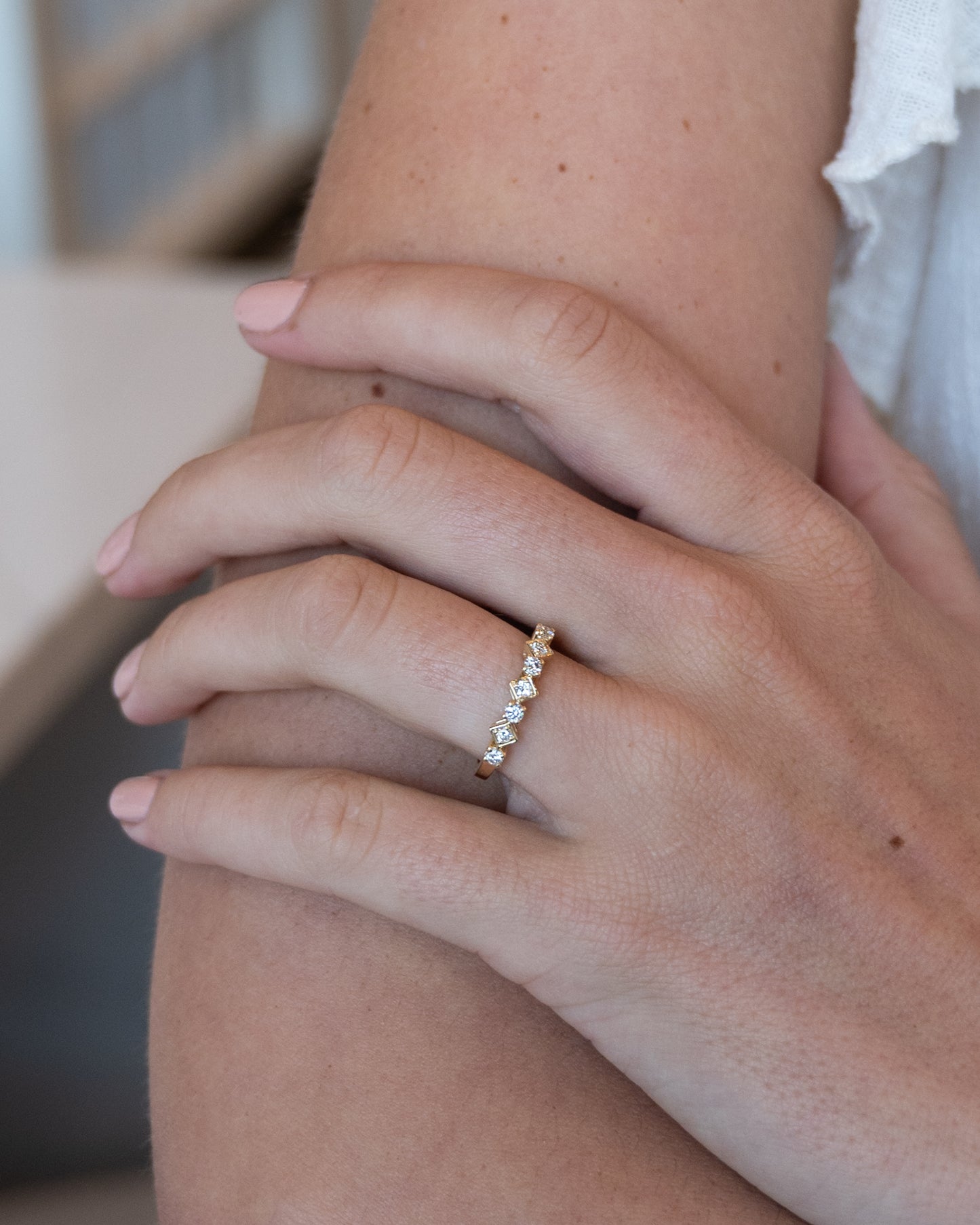 .29 Diamond Stacking Wedding Band 14k Yellow Gold