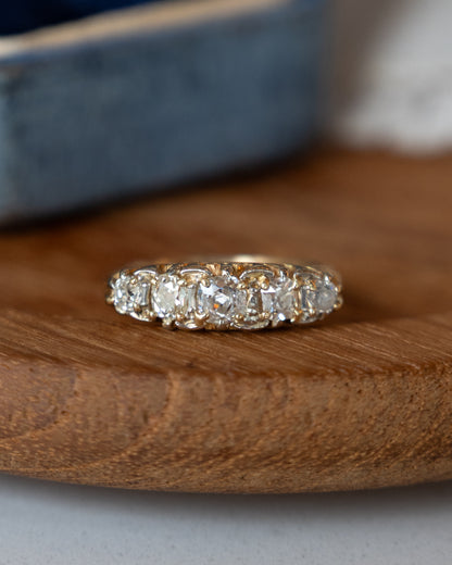 .65 Victorian Old Mine Diamond Five Stone Ring 14k