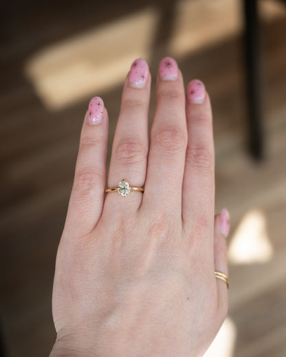 1.01 Old Mine Cushion Diamond Engagement Ring 14k