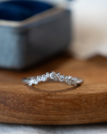 .24 Diamond Contoured Wedding Band 14k White Gold