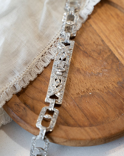 3.75 Antique Art Deco Diamond Bracelet Platinum