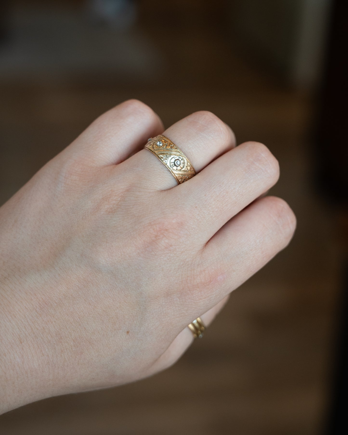 .13 Antique Art Nouveau Diamond Ring 14k