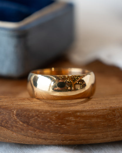 7mm Half Round Wedding Band 22k Yellow Gold