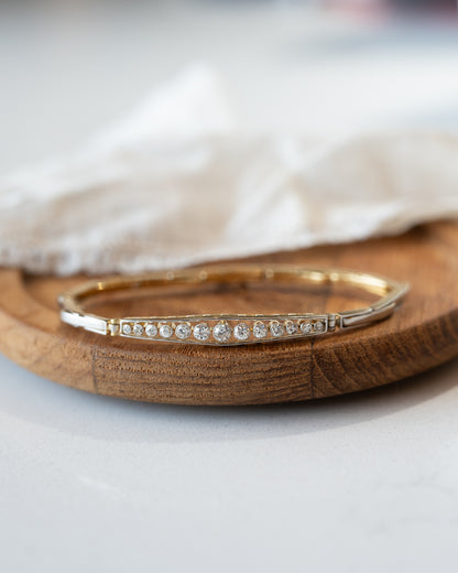 .70 Vintage Diamond Stretch Bracelet 14k Two-Tone Gold