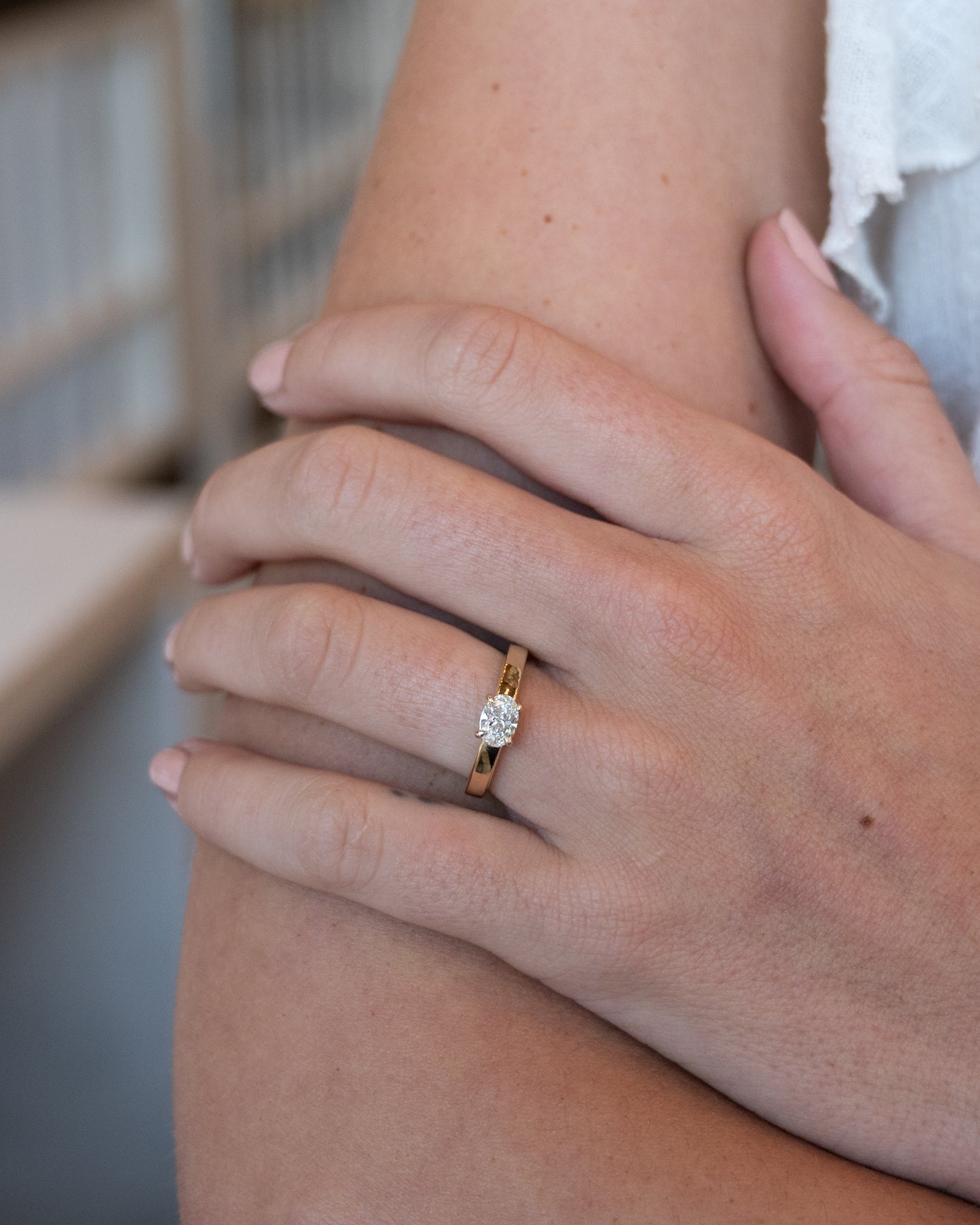 .60 Oval Diamond Engagement Ring 14k Yellow Gold