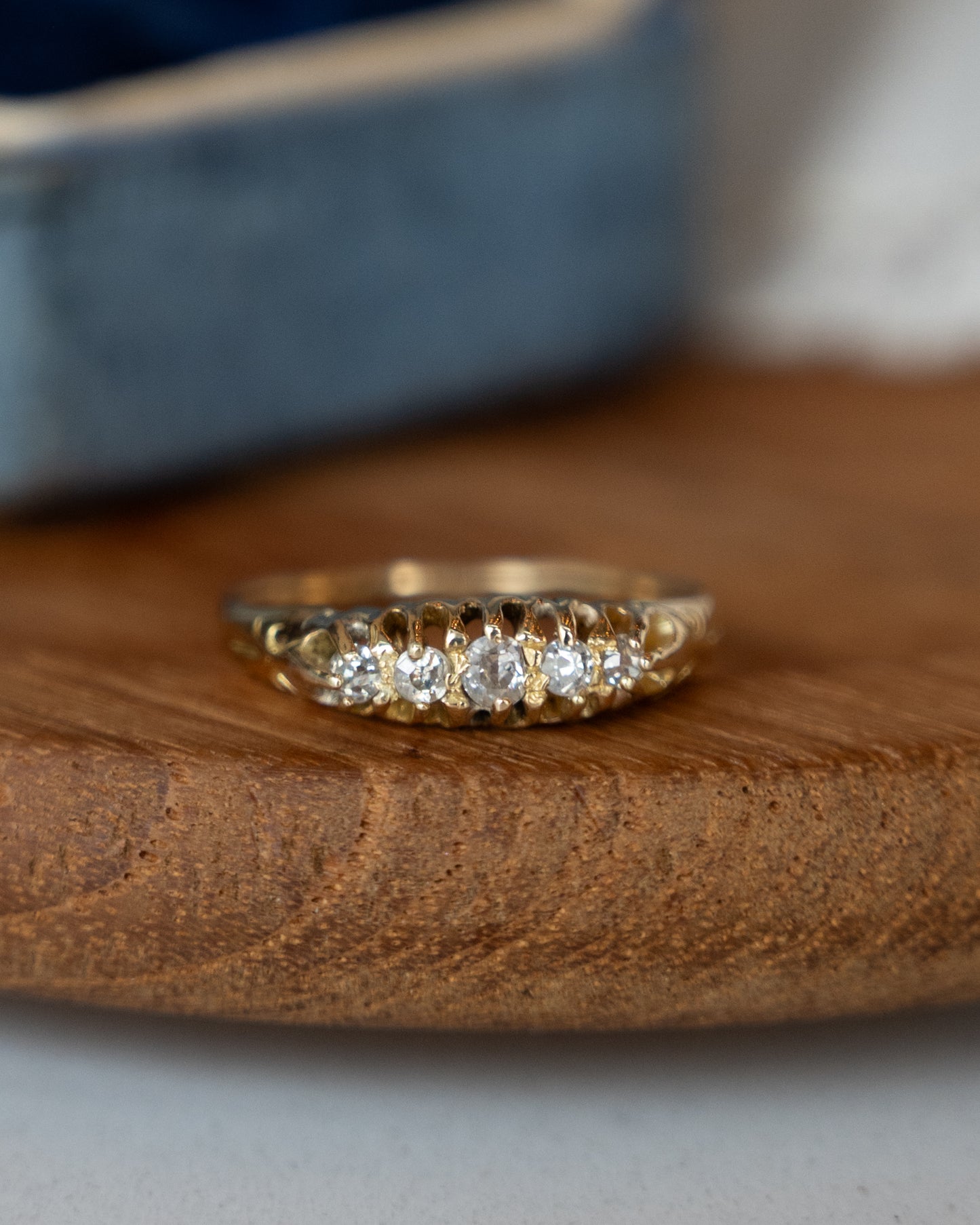 .19 Vintage Victorian Diamond Stacking Ring 18k