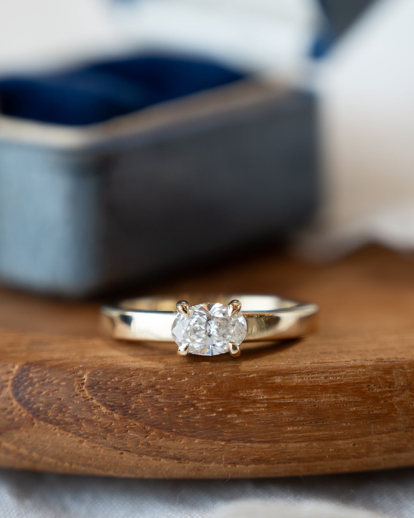 .60 Oval Diamond Engagement Ring 14k Yellow Gold