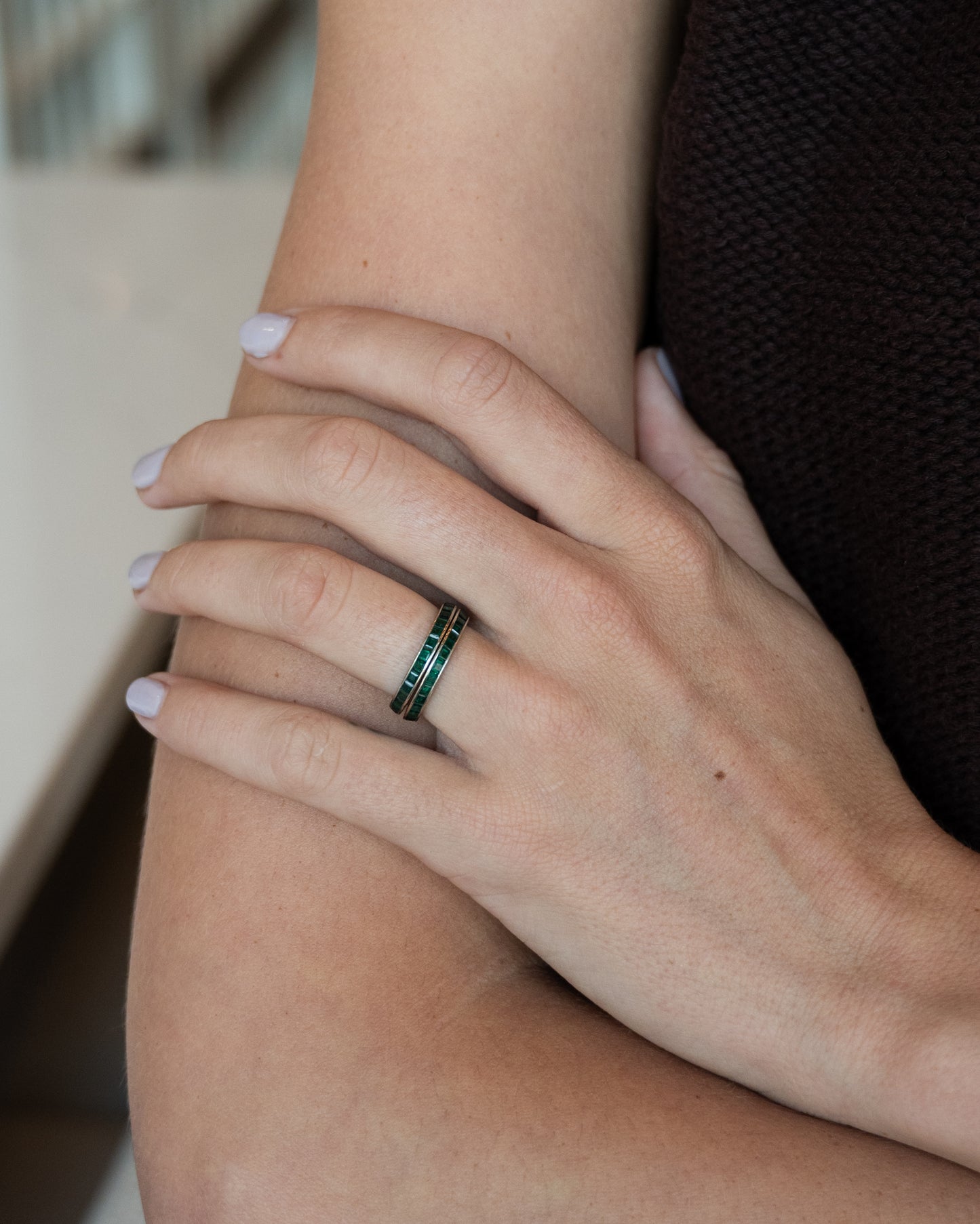 2.40 Emerald Eternity Band Platinum