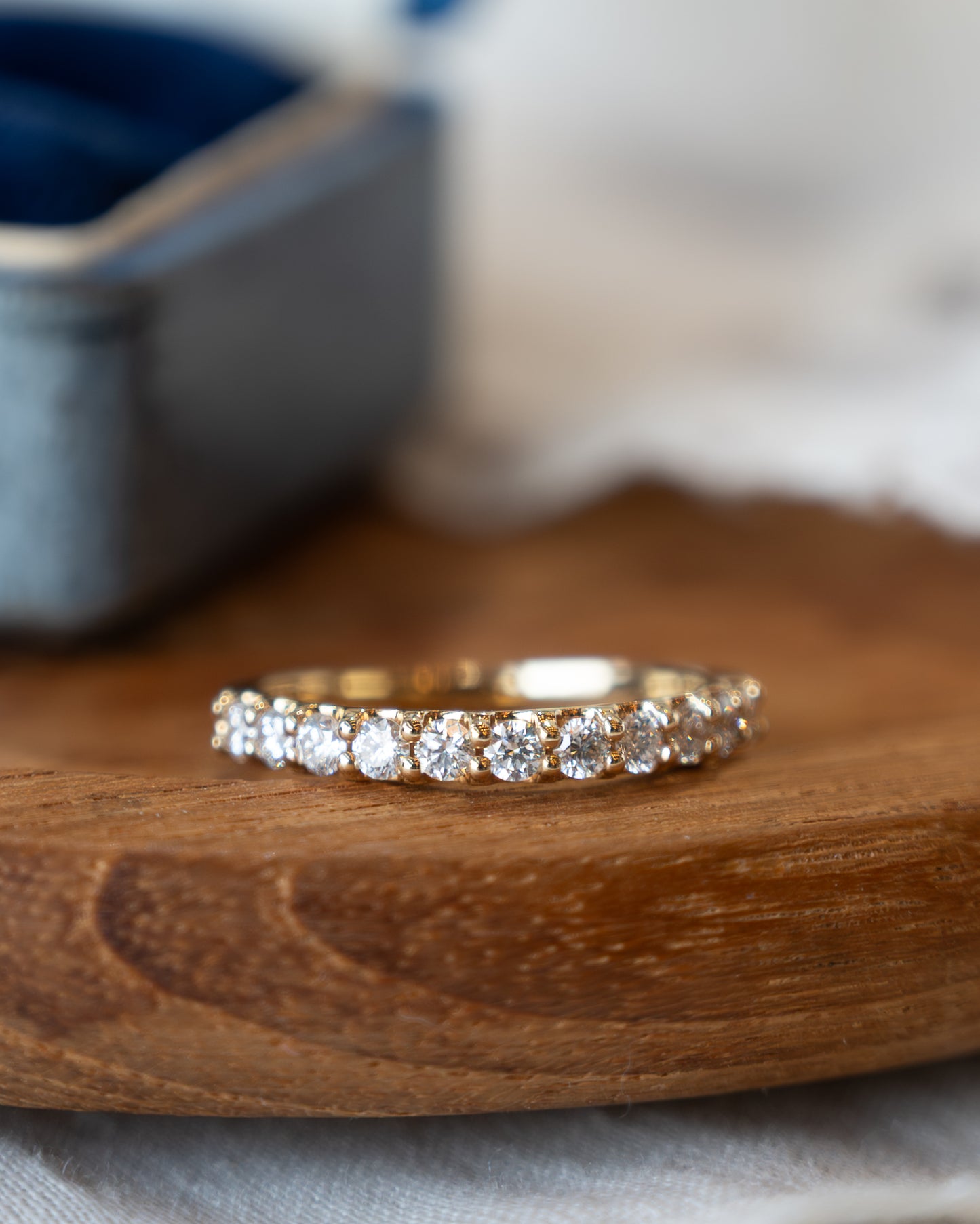 .55 Diamond Half-Eternity Wedding Band 14k Yellow Gold