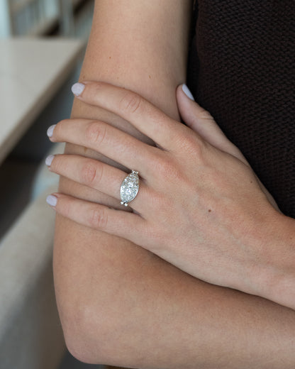 .93 Vintage Retro Diamond Cocktail Ring 14k