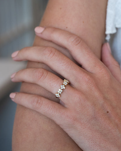 .51 Diamond Cluster Stacking Ring 14k
