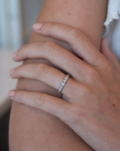 .57 Art Deco Diamond Eternity Band 14k White Gold