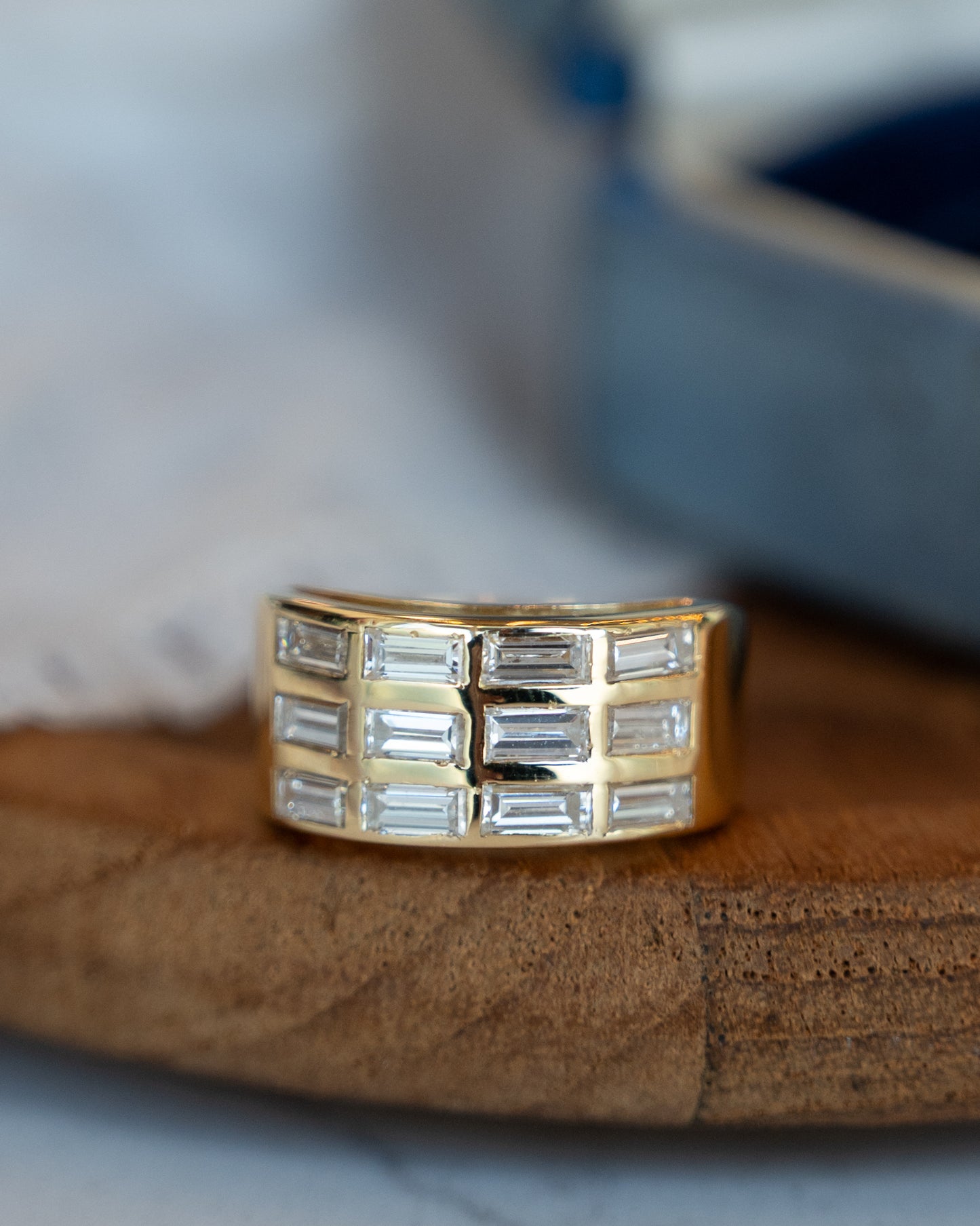 2.16 Diamond Baguette Cocktail Ring 18k Yellow Gold
