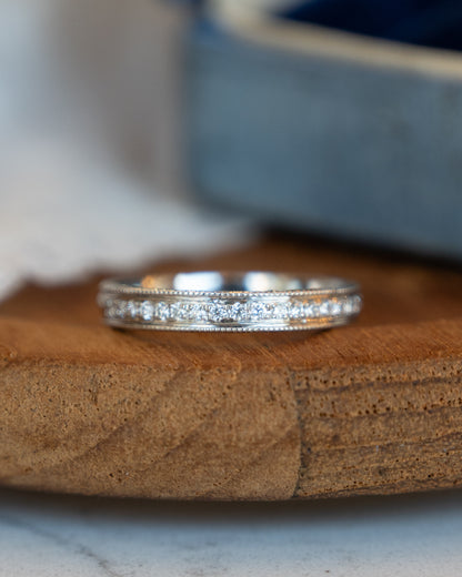Diamond Chevron Wedding Band Platinum