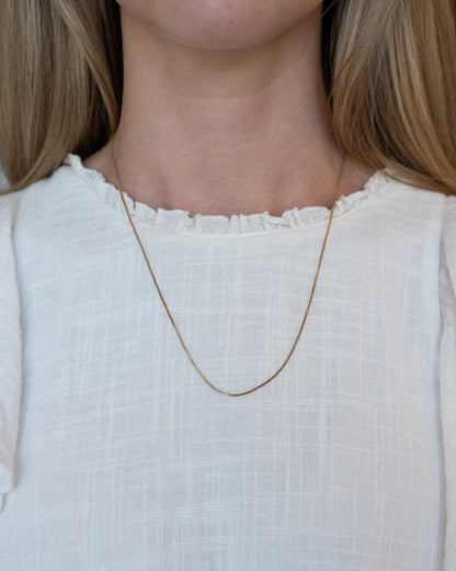 21" Box Chain Necklace 14k Yellow Gold