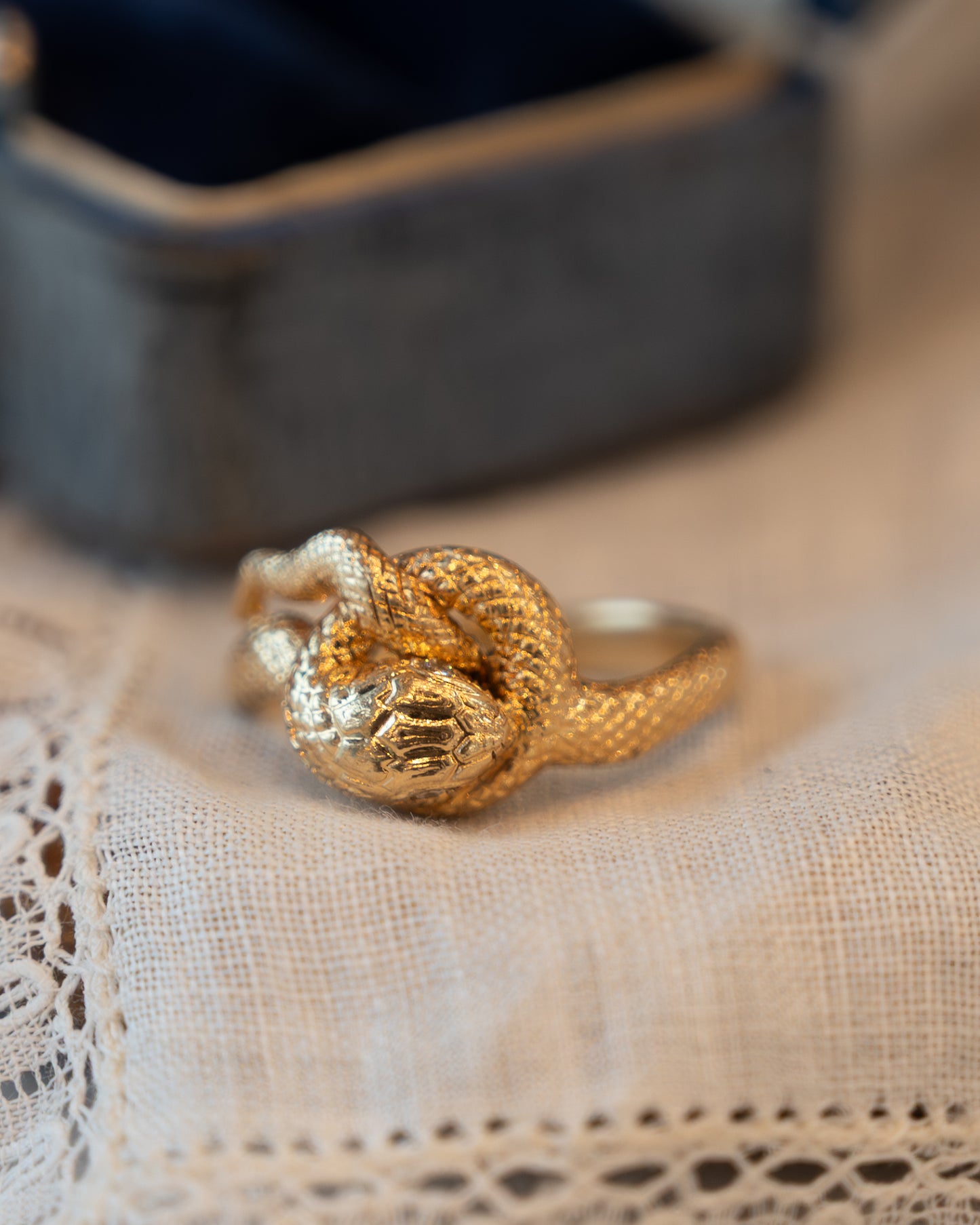 Diamond Snake Cocktail Ring 14k Yellow Gold