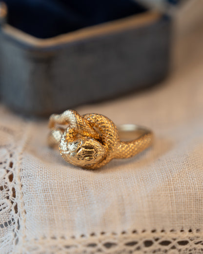 Diamond Snake Cocktail Ring 14k Yellow Gold