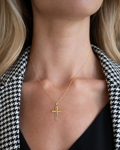 Cross Pendant Necklace 18k Yellow Gold