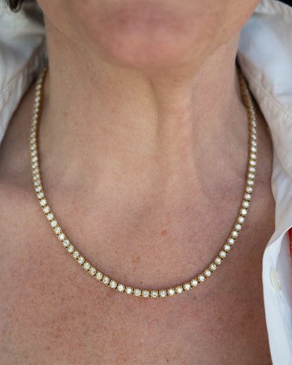 10.00 Diamond Tennis Necklace 14k Yellow Gold