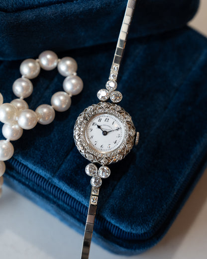 Antique Edwardian Patek Philippe Diamond Dress Watch Platinum