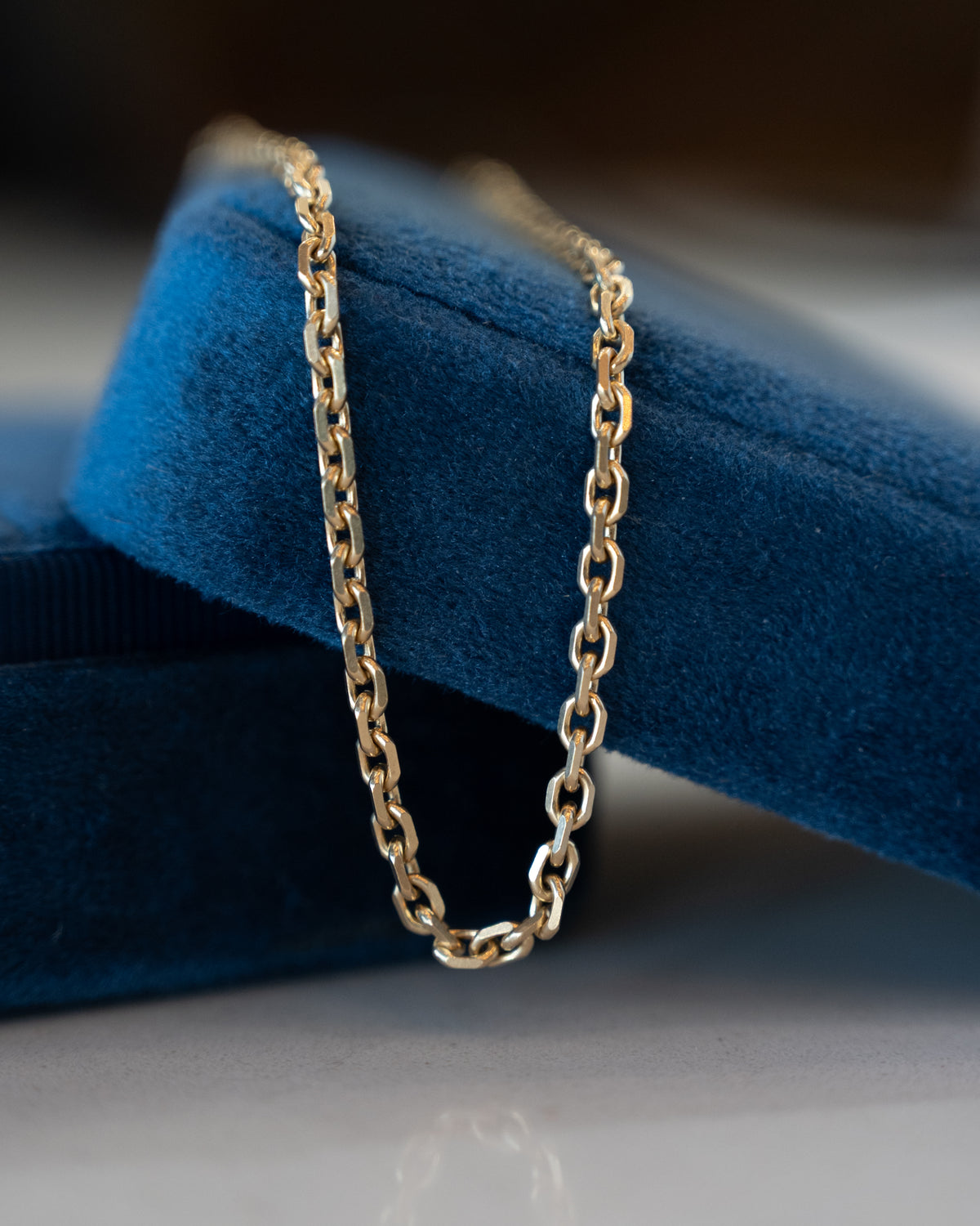 Octagonal Curb Link Chain Necklace 18k Yellow Gold