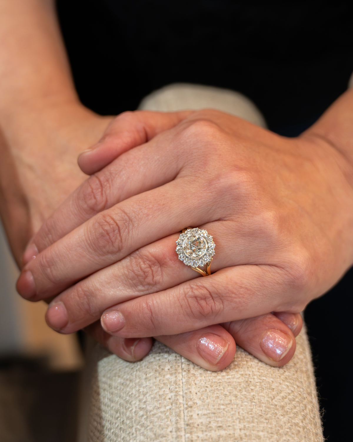 2.30 Antique Victorian Old Euro Diamond Engagement Ring Platinum & 14k