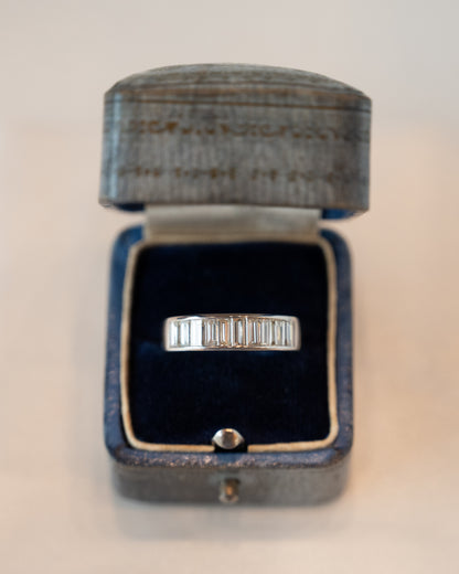 1.36 Baguette Diamond Wedding Band 18k White Gold