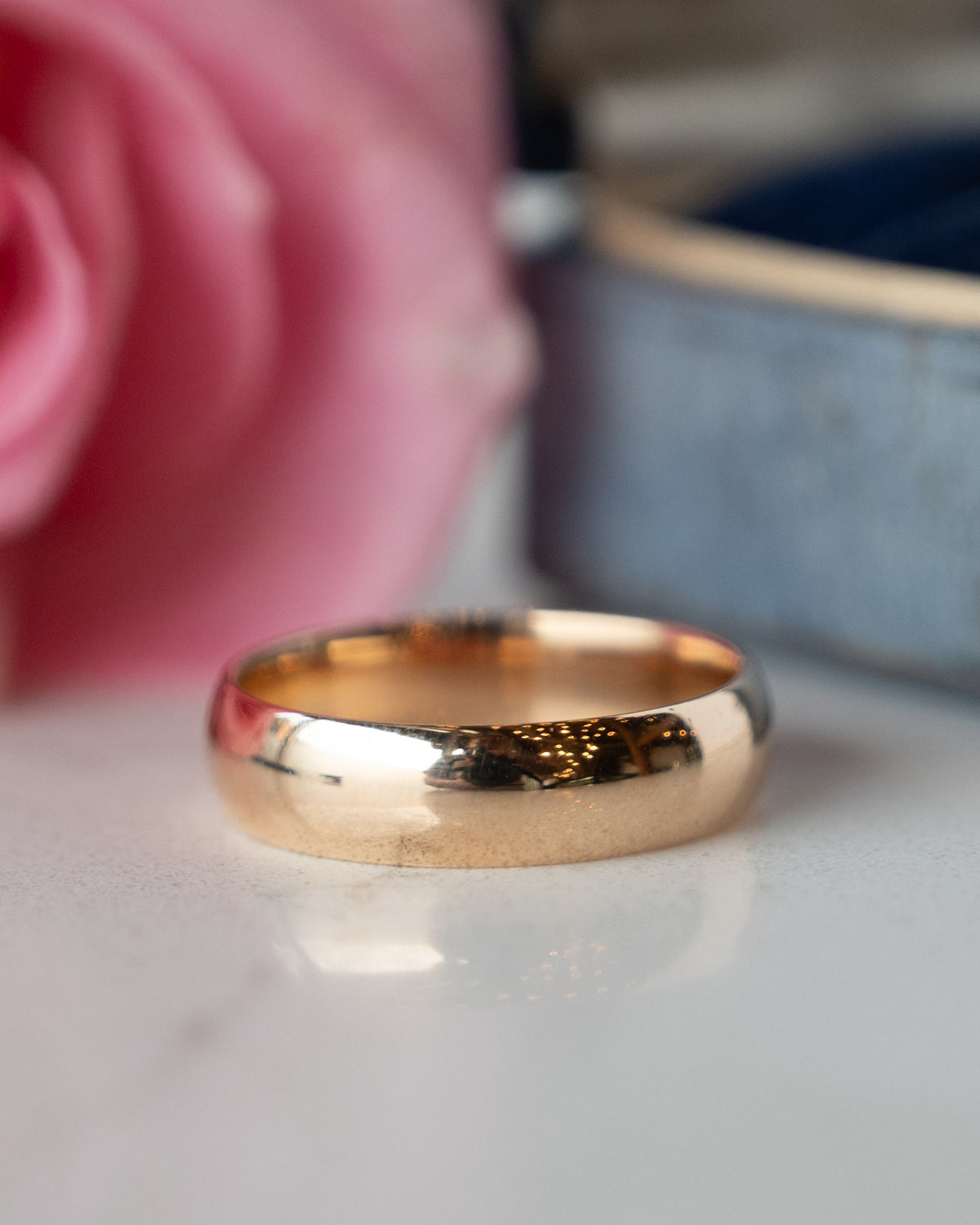 Antique Victorian Men's Wedding Band 14k Rose Gold