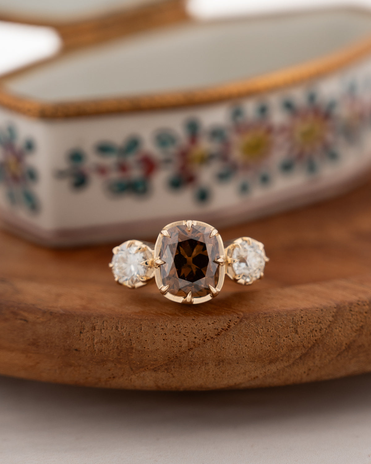 3.32 Fancy Brown Diamond Engagement Ring 14k
