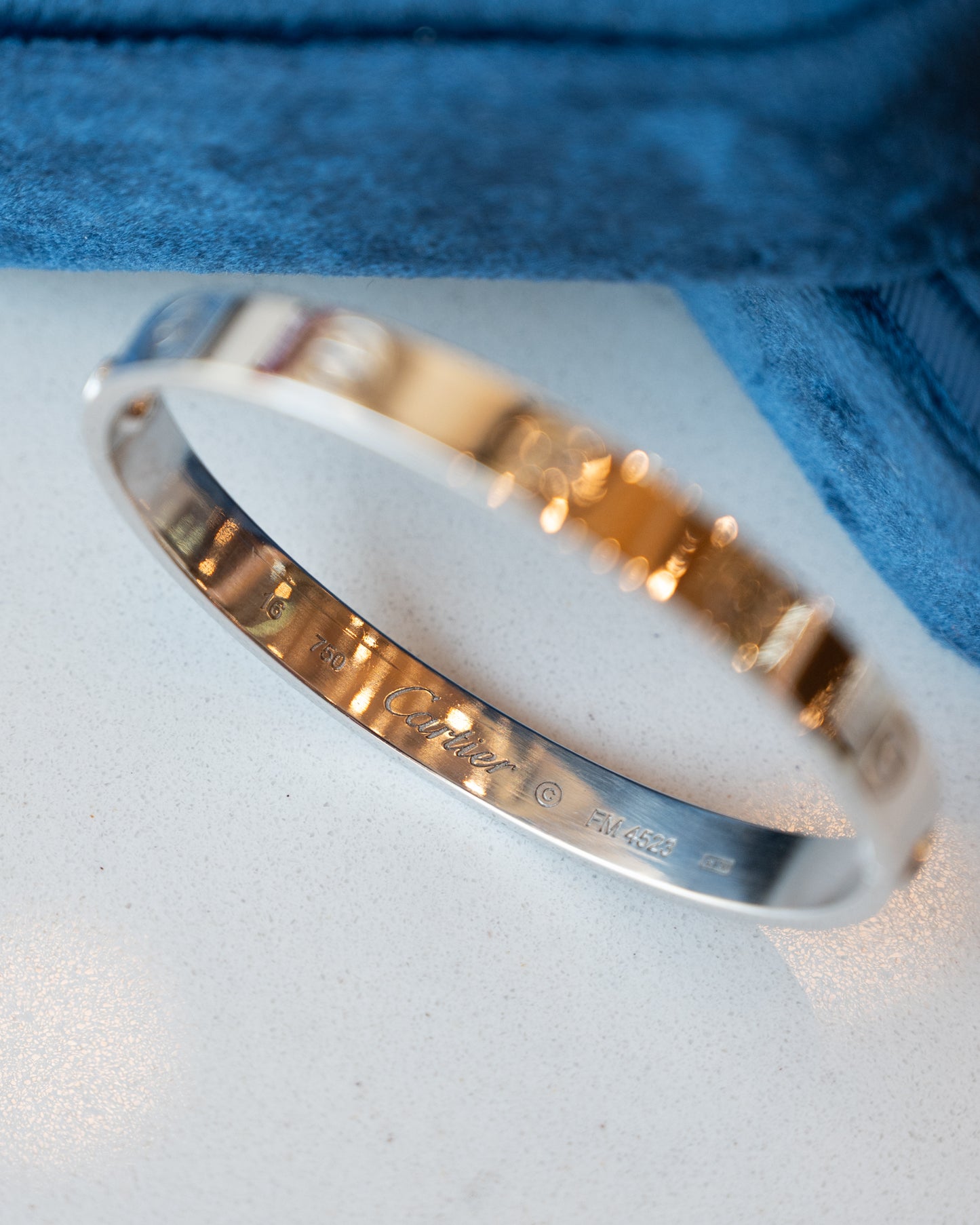 Cartier Love Bangle Bracelet 18k White Gold